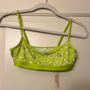 Aerie Lime Green Patterned Bra
